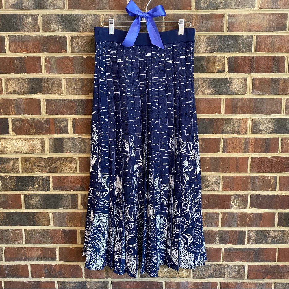 Anthropologie Haven Pleated Knit Midi Skirt